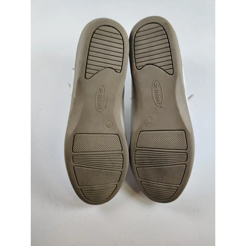 Dr Scholls Women's Oxford Shoes White Round Toe Leather Lace Up 8W